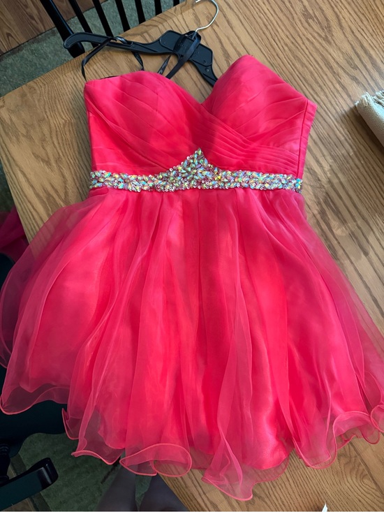 Milano Dresses & Skirts - Milano Hot Pink Strapless Tulle Party Dress with Crystal Waist
